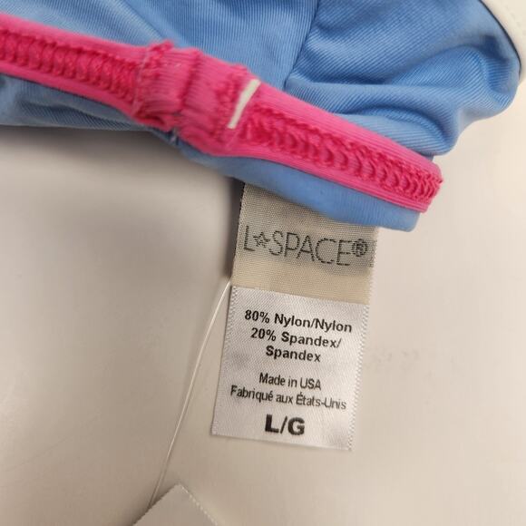 L*Space Pamela Bikini Top Racerback in Blue Size Large NWT - Picture 6 of 6